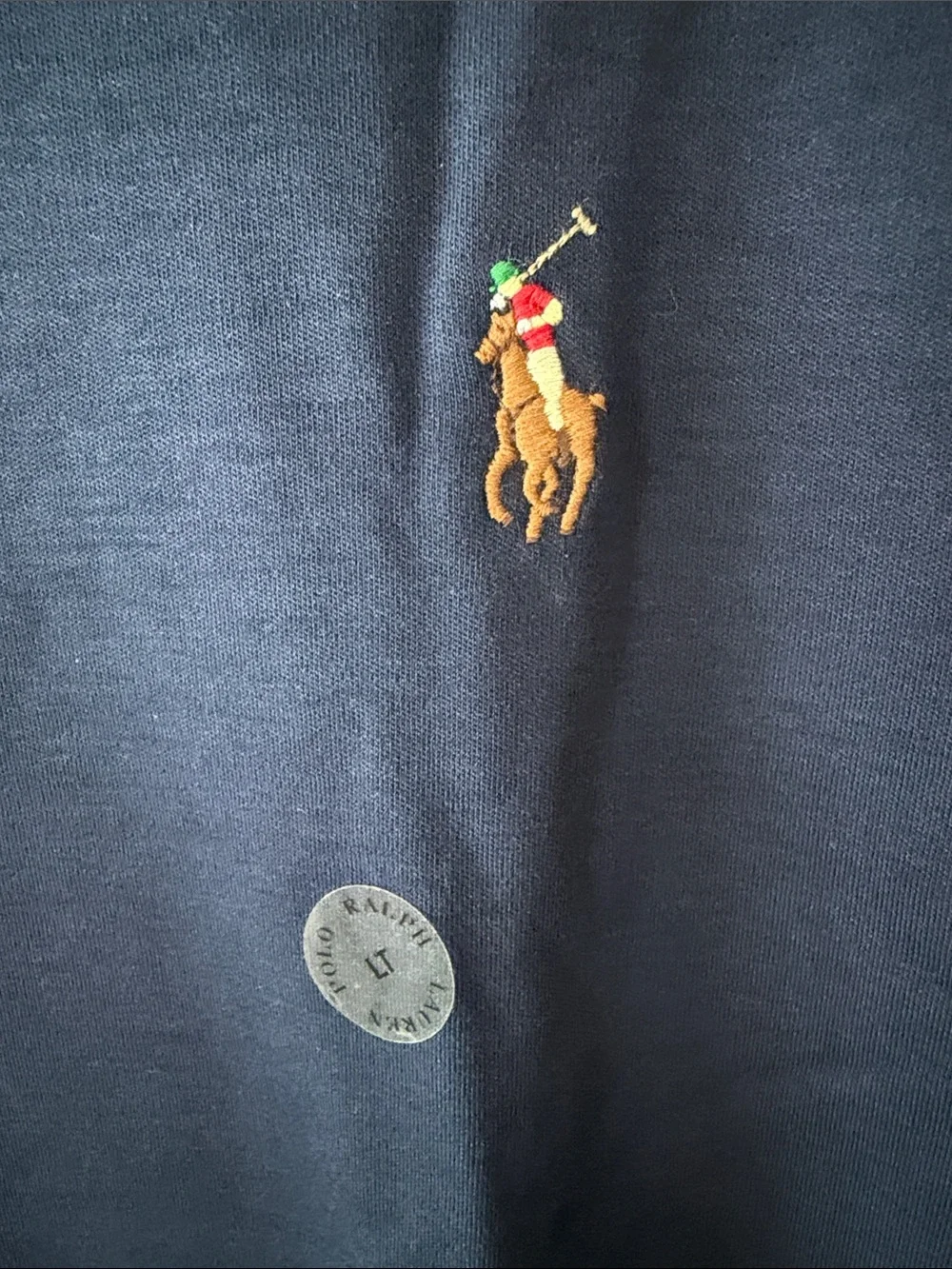 Ralph Lauren Navy Blue Polo Shirt with Embroidered Pony